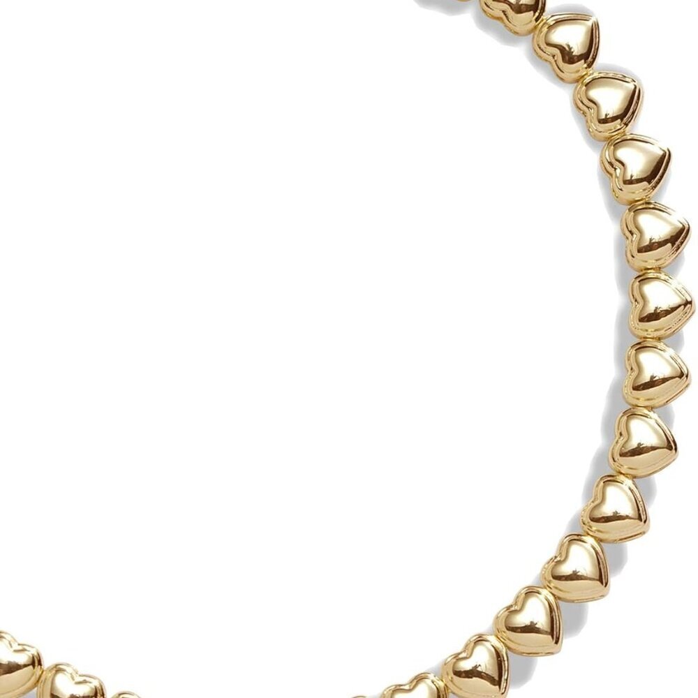 14k Gold Filled Heart Tennis Bracelet 5mm 7.15in Women Jewelry Gift